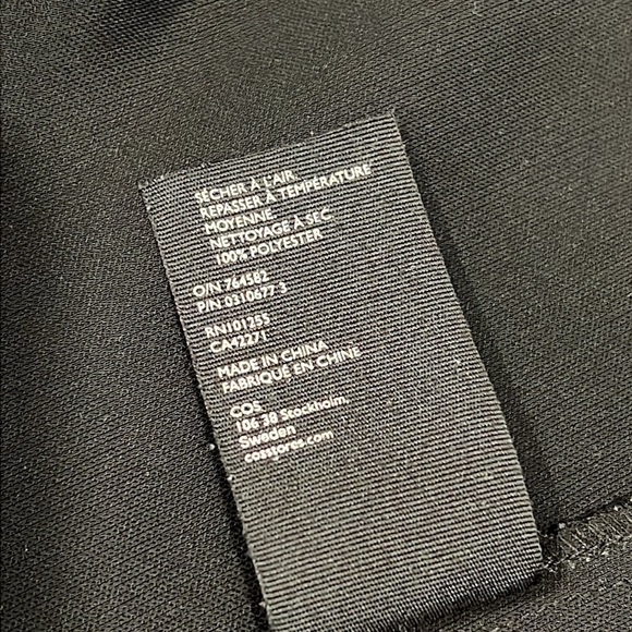 COS Black Laser Cut high low Ruffle Tunic top size 2 - Picture 10 of 12